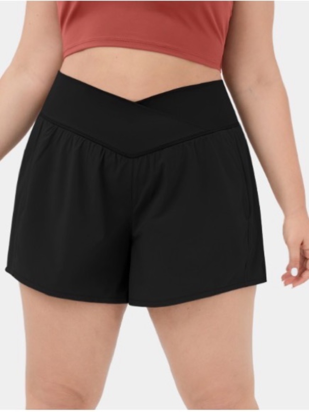 HALARA High Waisted Crossover Side Pocket Plus Size 2-in-1 Quick Dry Yoga